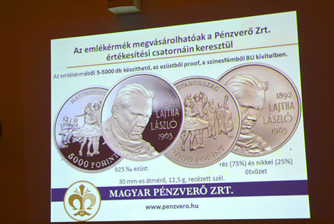 A Lajtha László-emlékérem, mely két változatban készült el (5000 forintos ezüst és 2000 forintos réz-nikkel ötvözet)