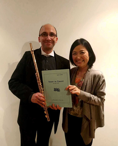 Fülep Márk fuvolaművész és Tomoko Honda zongoraművész, Lajtha Op. 64-es Koncertszonátájának előadói